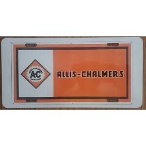 Allis Chalmers Tractor Logo Aluminum Vanity License Plate Tag